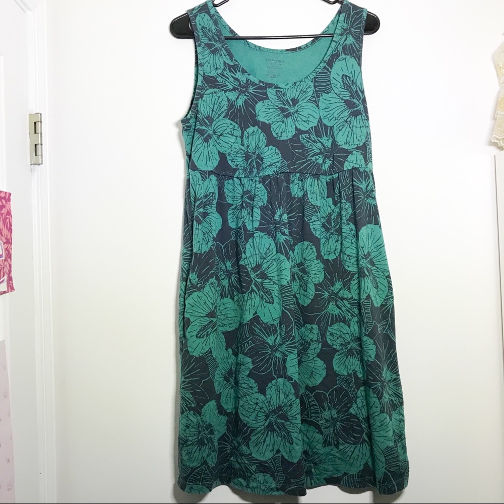 Teal floral dress